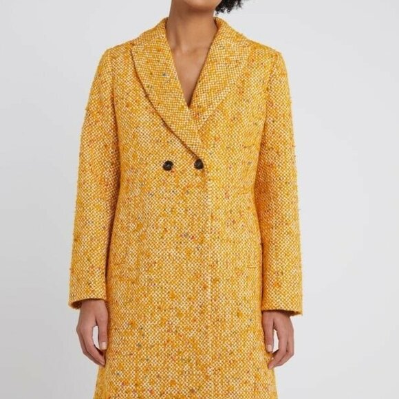 J.Crew Daphne yellow tweed coat Petite 0 0P - Picture 4 of 16